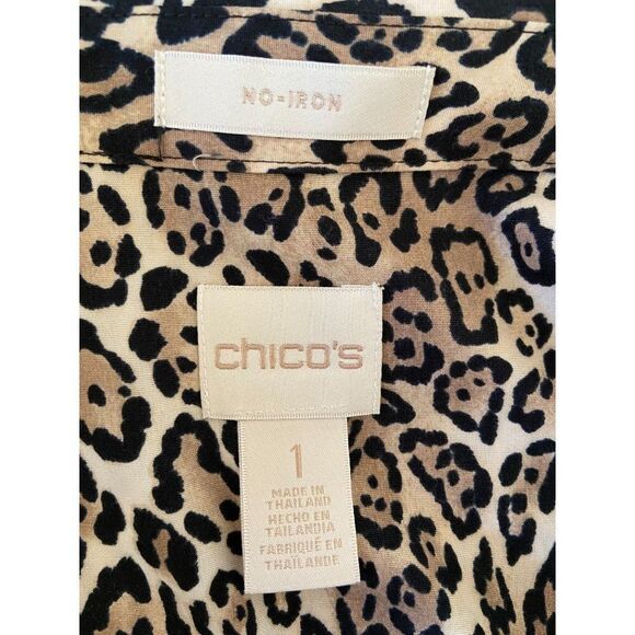 Leopard Print Chico's Shirt (Size 1) - Picture 7 of 7